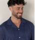 MAUPITI - Chemise manches courtes jersey lin marine