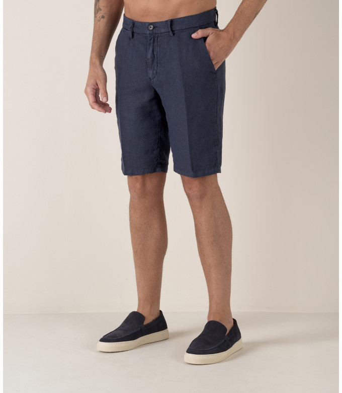 COLORADO - Casual linen bermudas, ink blue
