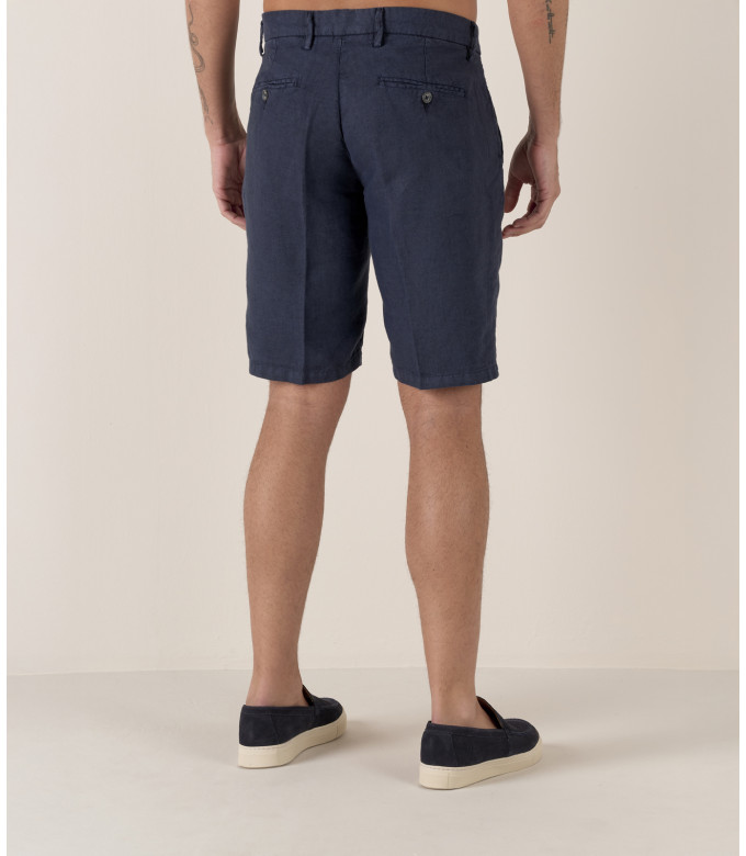 COLORADO - Casual linen bermudas, ink blue