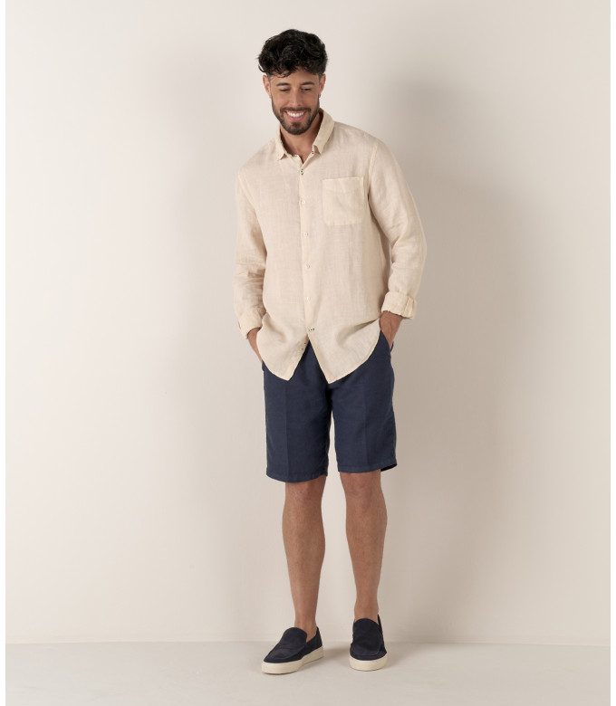 DIVA - Casual linen shirt, camel 