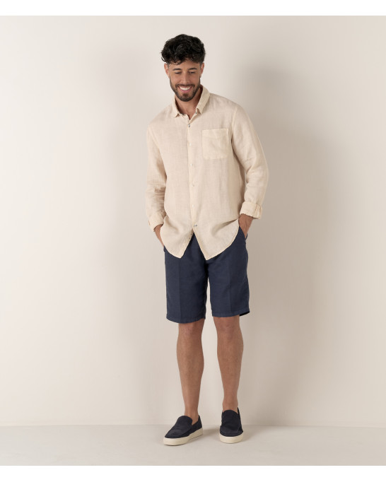 DIVA - Casual linen shirt, camel 