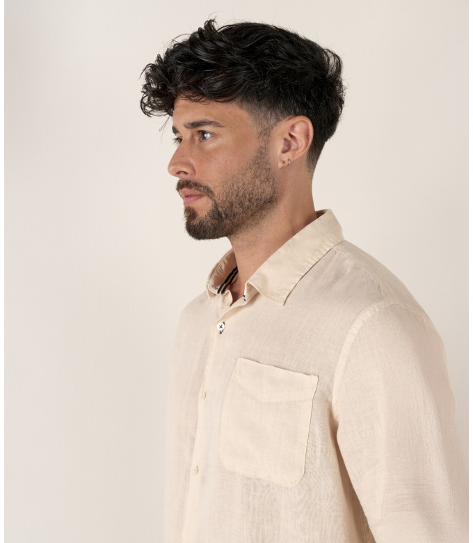 DIVA - Casual linen shirt, camel 