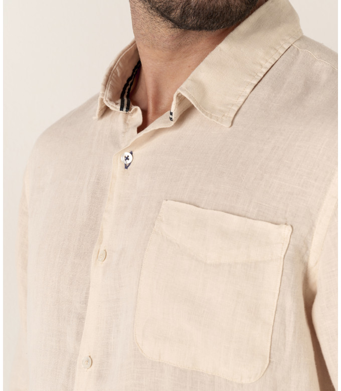 DIVA - Casual linen shirt, camel 