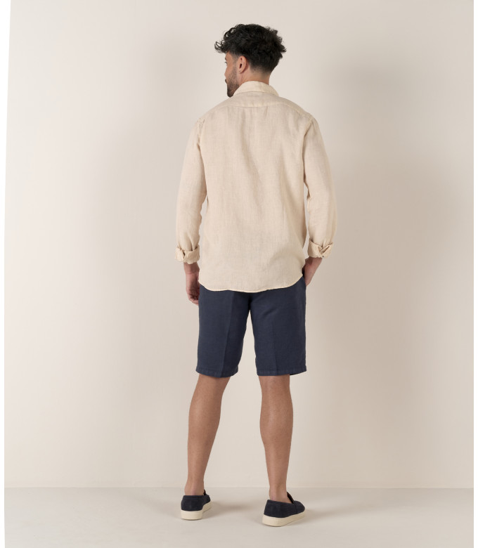 DIVA - Casual linen shirt, camel 