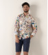 PLAYA - Linen shirt ecru St Tropez print ecru