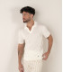 CORY - Polo en maille fine écru
