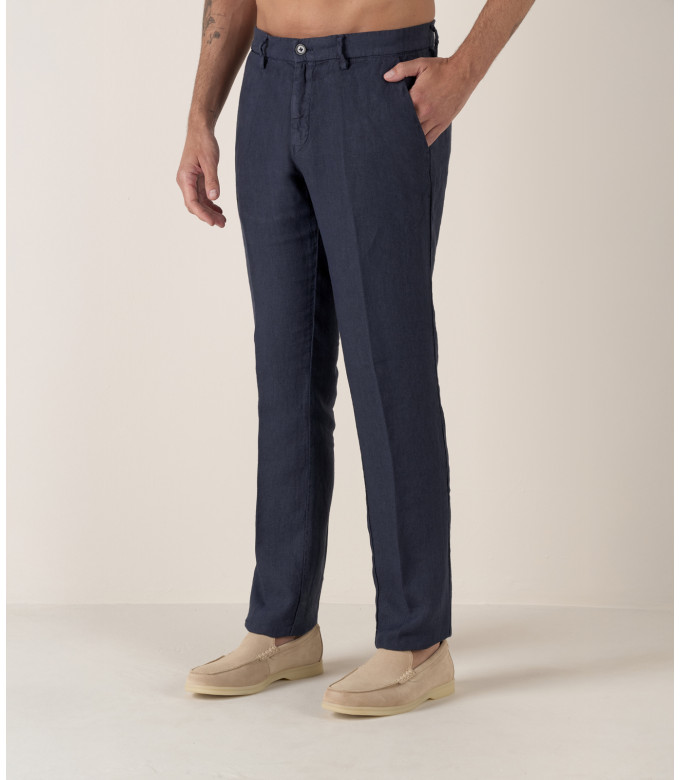 DYLAN - Casual linen pants, ink blue