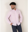 STAN - Camisa de linho com gola Mao rosa