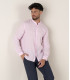 STAN - Camisa de lino con cuello Mao, rosa