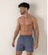 ELVIS - Striped short length navy swimshorts