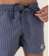 ELVIS - Striped short length navy swimshorts
