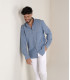 CREW - Chemise en coton bleu chambray