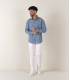 CREW - Chemise en coton bleu chambray