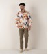 PAMPELONE - Linen shirt with orange flower print