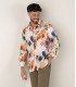 PAMPELONE - Linen shirt with orange flower print