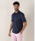 HILLS - Polo jersey coton marine
