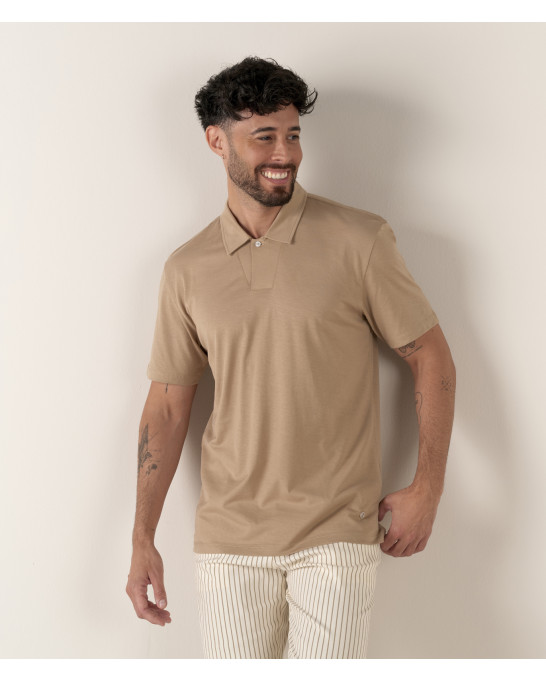 HILLS - Polo jersey coton crème