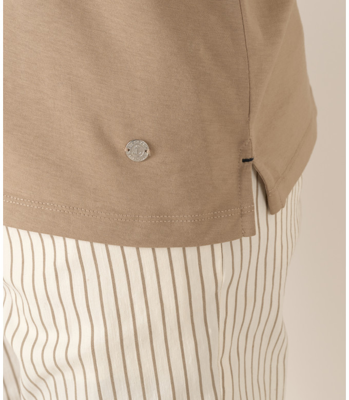 HILLS - Cream cotton jersey polo
