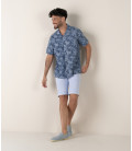 TEXAS - Bermuda chino uni slimfit bleu ciel