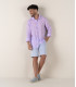 JONAS - Plain lila linen shirt