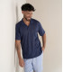LUKE - Polo jersey lin marine