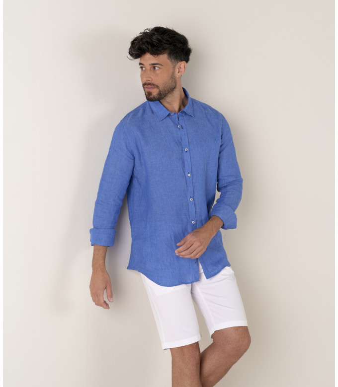 TEXAS - Bermuda chino slim uni, blanc