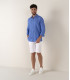 TEXAS - Bermuda chino slim uni, blanc