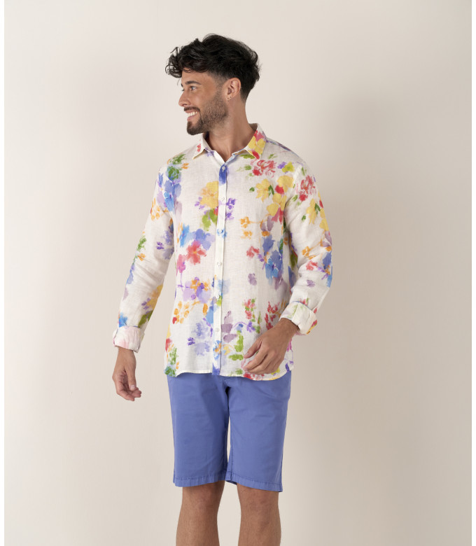 TEXAS - Bermuda Chino Slim Uni, océan
