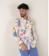 DIEGO - Linen shirt with multi watercolor flower print