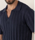 ELIH - Polo en maille fine fantaisie marine