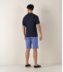 ELIH - Polo en maille fine fantaisie marine