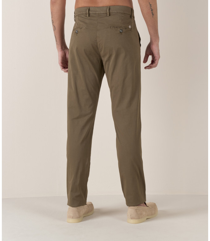 FLASH - Slim fit cotton chinos, khaki