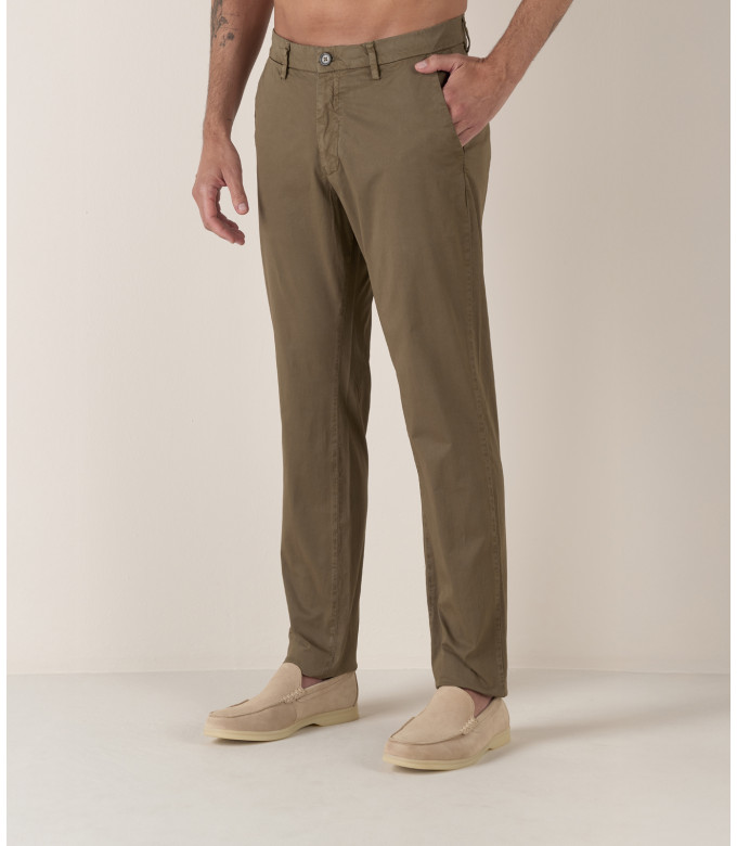 FLASH - Slim fit cotton chinos, khaki