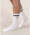 JACKY - Europann anchor logo cotton socks white