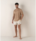 RILEY - Cream linen jersey t-shirt