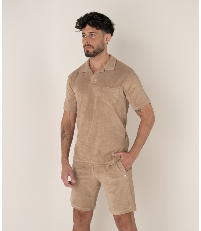 MITCH - Polo éponge crème