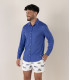 STUART - Chemise jersey coton slim-fit indigo