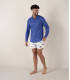 STUART - Chemise jersey coton slim-fit indigo