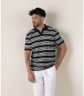 BOLZANO - Polo rayé bicolore marine