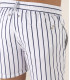 SID - Short de bain imprimé rayures tennis blanc