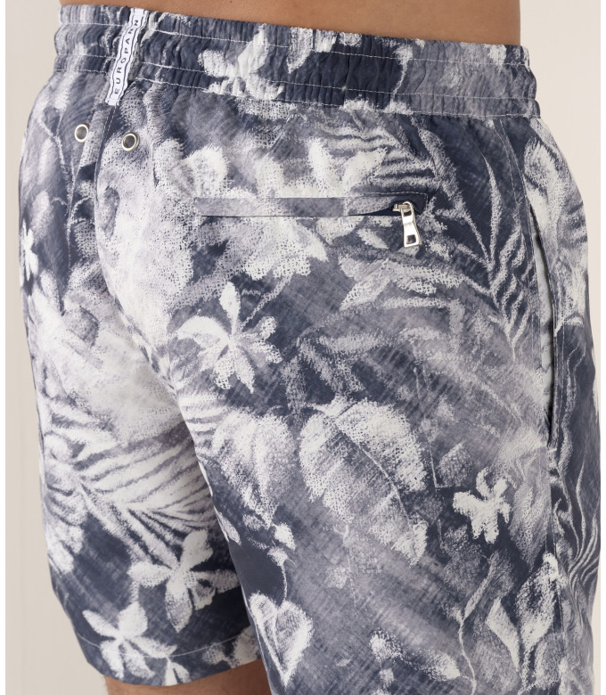 LOVE - Short de bain imprimé fleurs marine