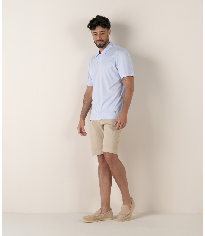 HILLS - Polo jersey coton bleu ciel