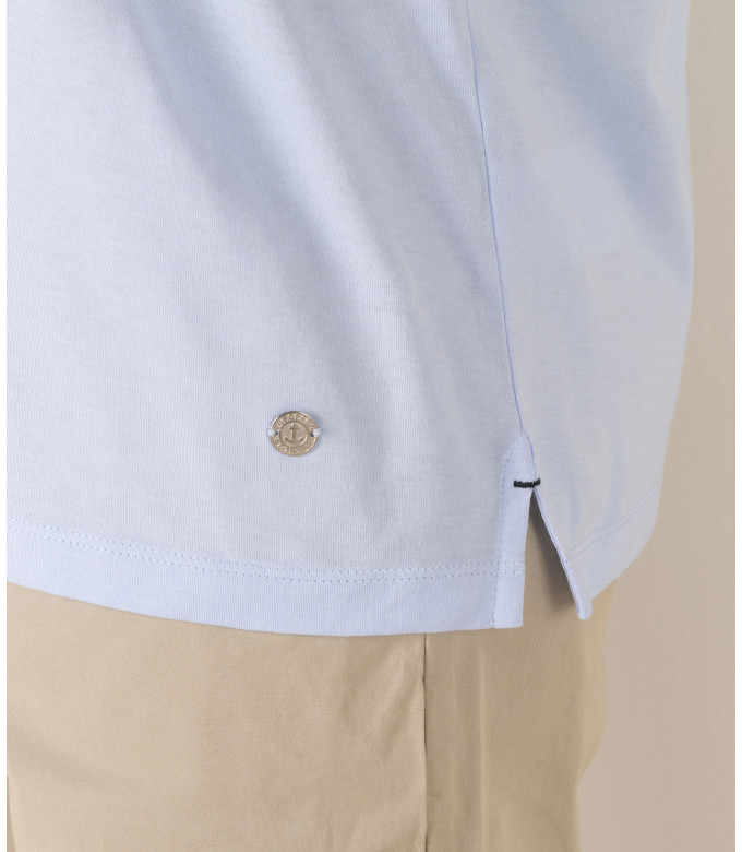 HILLS - Polo jersey coton bleu ciel