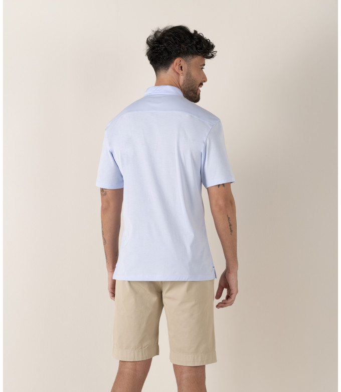 HILLS - Polo jersey coton bleu ciel