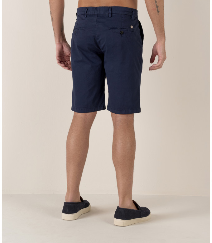 TEXAS - Bermuda chino uni slimfit navy