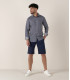 TEXAS - Bermuda chino uni slimfit navy
