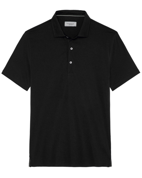 WESTON - Cotton jersey polo shirt, black
