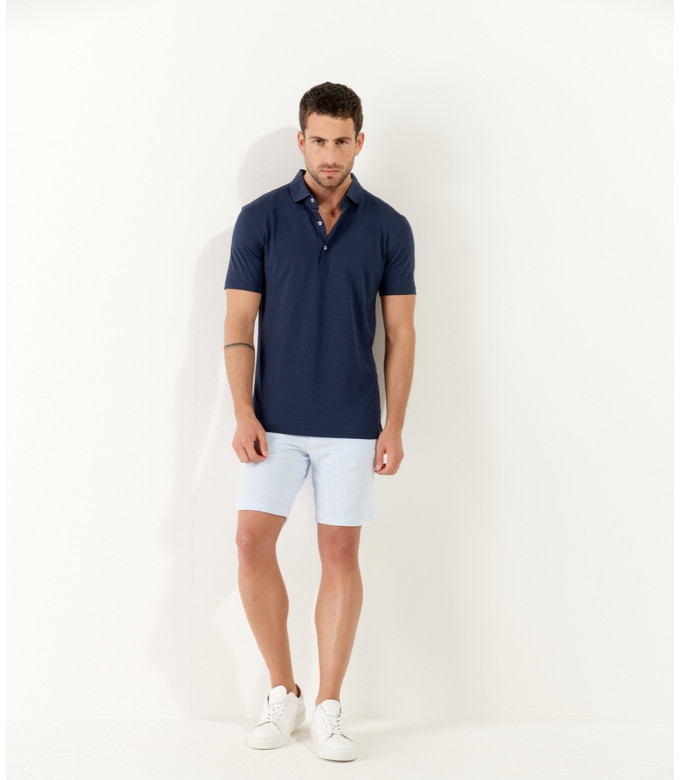 WESTON - Polo jersey en coton, marine