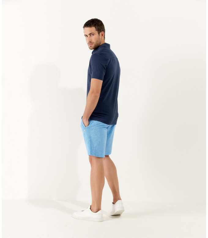 WESTON - Polo jersey en coton, marine
