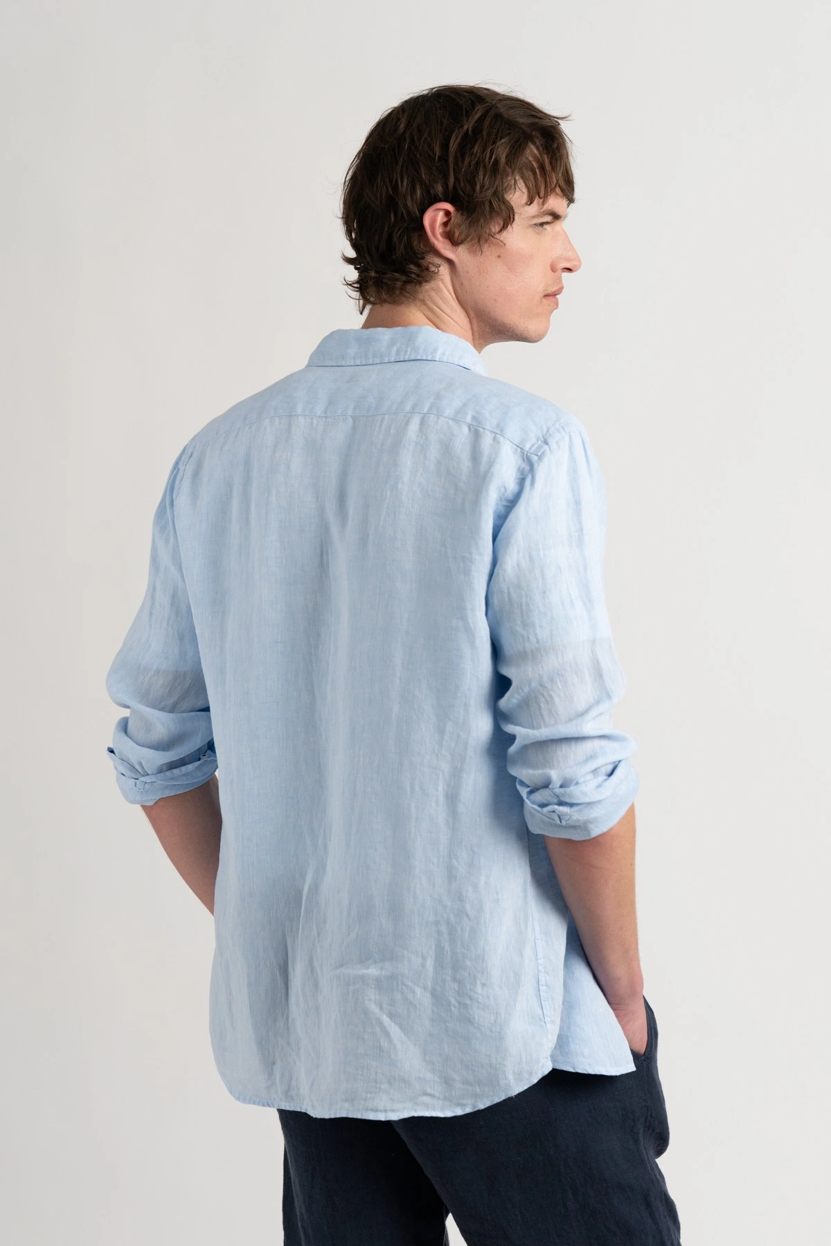 Plain sky blue color long sleeves shirt for men|Quality brand Europann
